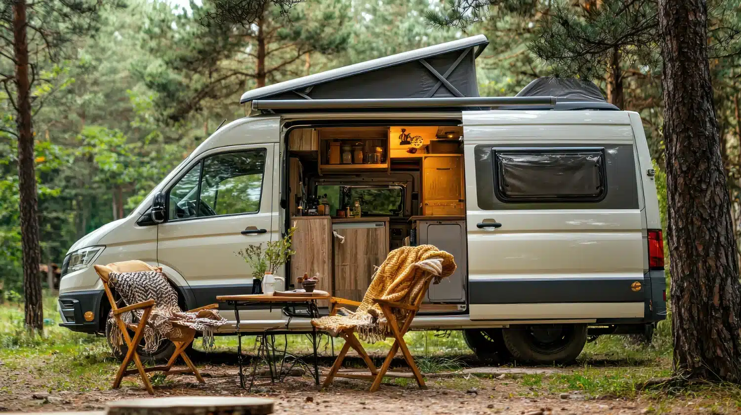 Camper van at a campsite